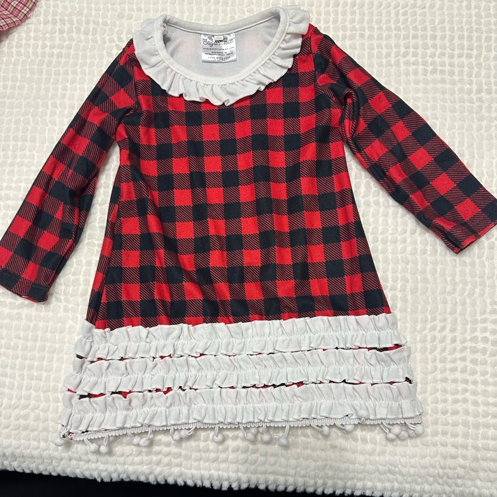 Sugar Bee Red and Black Checkered PJ Dress